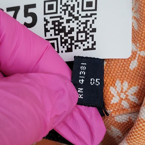 Vintage 90s Flower AOP Button Shirt Medium 20x25 Orange - Picture 9 of 12